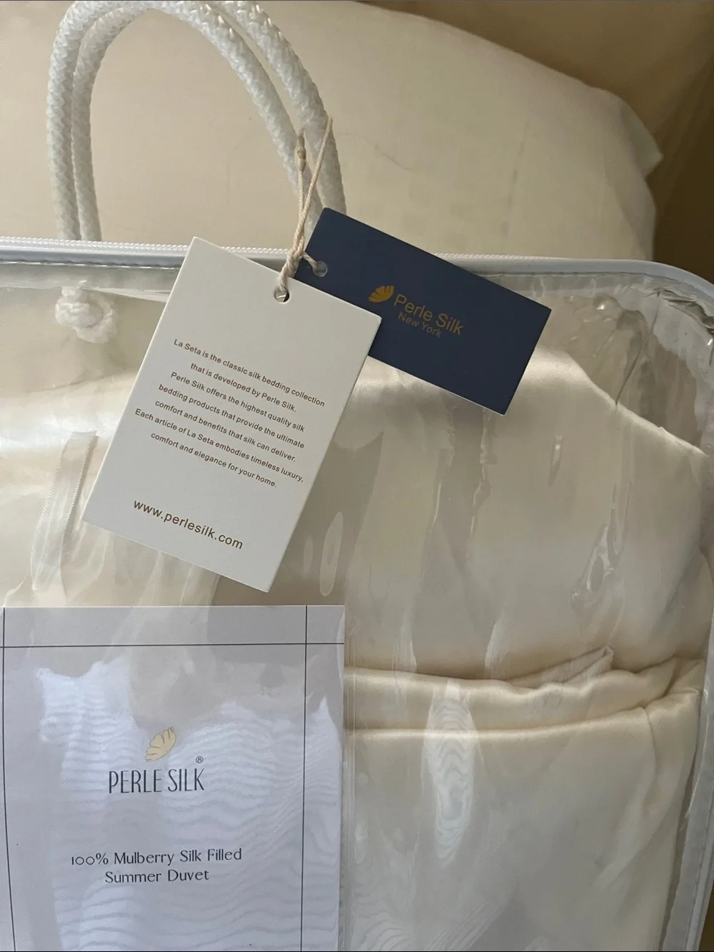 PERLE Silk Twin silk comforter. 100 percent mulberry silk. New with tags.